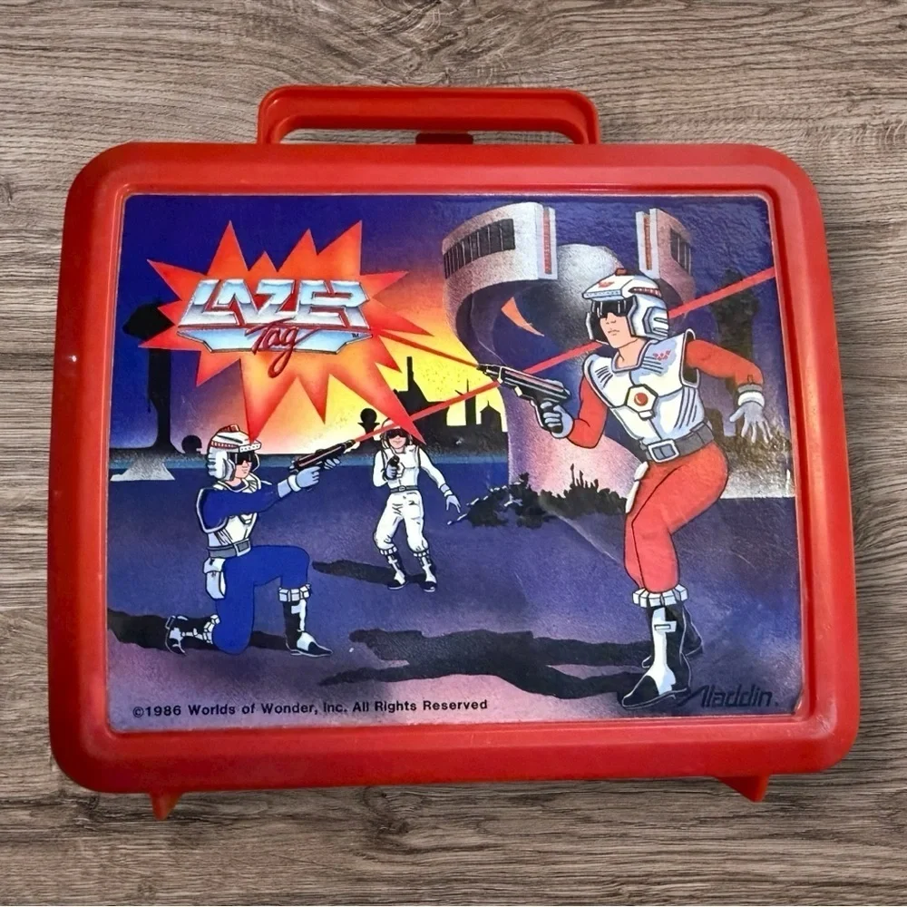 Vintage Aladdin Lazer Tag Lunchbox and Thermos - 1986